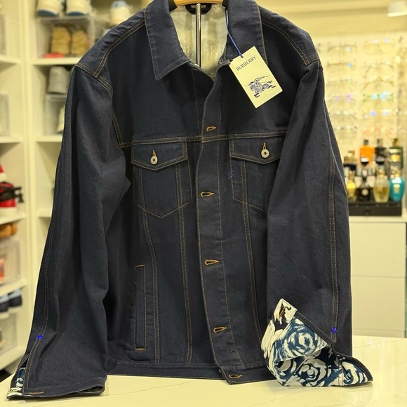 Burberry Men's Navy Denim Jacket Indigo Blue - XL - BRAND NEW - Picture 2 of 9